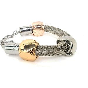Pandoras Box Cube Charm Metal Mesh Bracelet